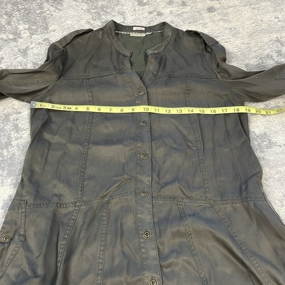 Holding Horses Anthropologie Mariona Utility Shirt Dress Army Green Sz 2P - Picture 11 of 14